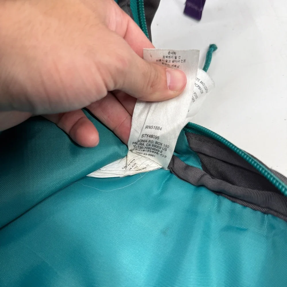 Vintage Patagonia Jalama 28L Backpack Grey Purple Teal Hiking Daypack 48095